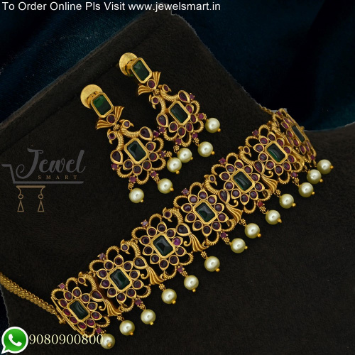 Simple Choker Necklace Latest Trending Kemp Jewellery Designs NL25297