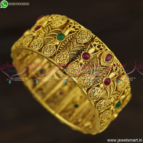 Lavish Broad Antique Kada Bangles One Gram Gold Plated Premium Jewellery Online