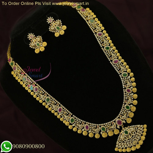 Exquisite Bridal Jewelry: Laxmi Kasumalai Combined Work Long Necklace NL26385