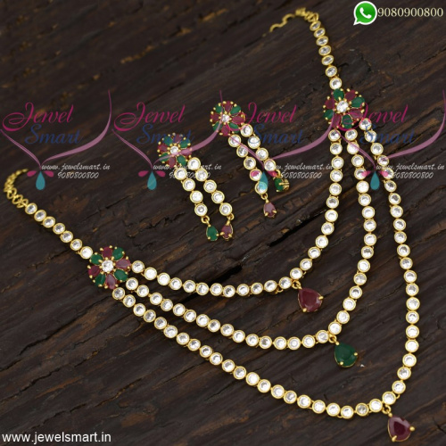 Layered Necklace Set Set Gold Plated Fashion Jewellery Collections Latest Designs Online NL21859