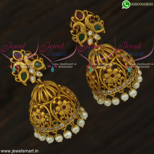 Light Weight Artificial Jewellery Floral Jhumka Earrings New Designs