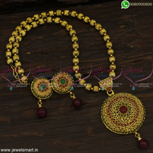 Light Weight Kharbuja Beads Dollar Chain Low Cost Imitation Jewellery Online 
