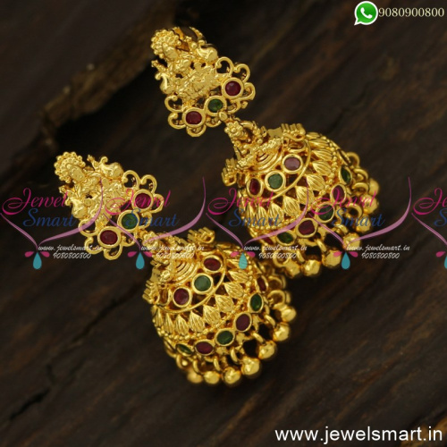 Light Weight Gold Plated Beautiful Temple Jhumka Earrings Online Shopping J24795