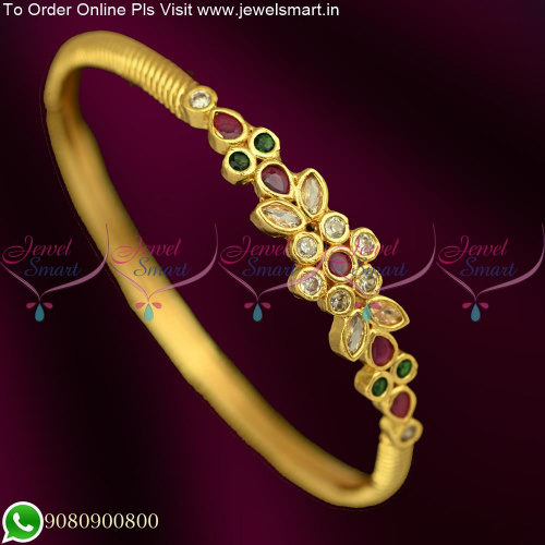 Light Weight Gold Plated Bangles SIngle Piece Bracelet Design B25384