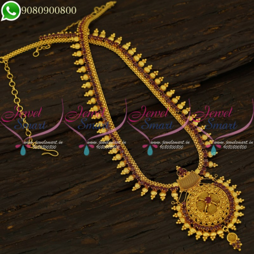 Long Necklace Wedding Jewellery Haram Collections South Indian Designs NL21185