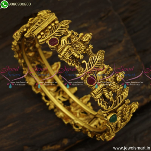 Lord Murugan Temple Jewellery Latest Antique Gold Bangles Designs B23829