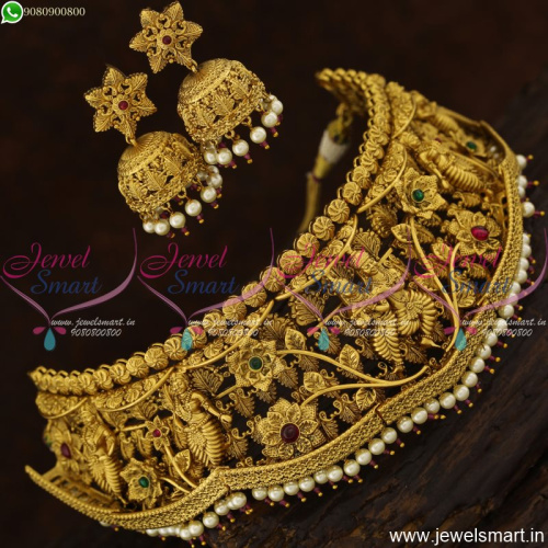 Lord Radhakrishna Choker Necklace Jhumka Stunning Temple Jewellery Online