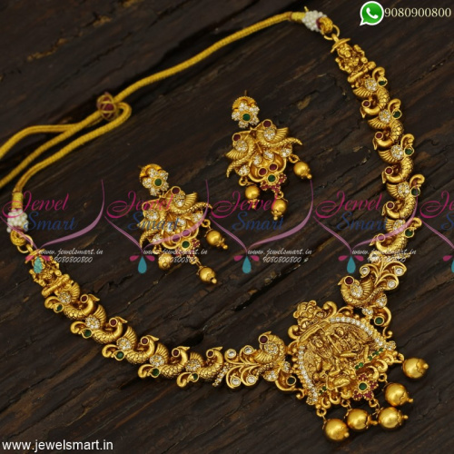 Lord Ram Seetha Temple Jewellery Online Gold Necklace Design With Indian Price NL23297