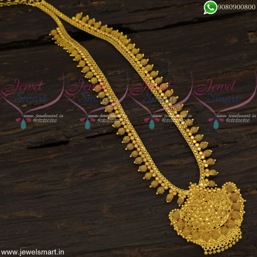 Low Price Arumbu Ball Design Gold Covering Long Necklace for Daily Wear