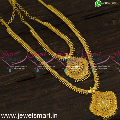 Low Price Jewellery Ideas Long Gold Necklace Combo Sets to Attend Wedding NL24120