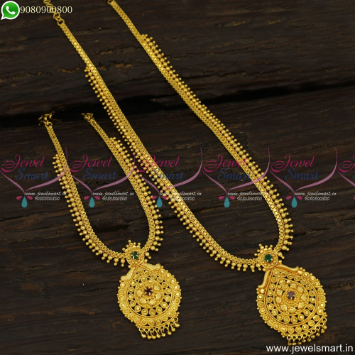 Low Price Light Weight Long Necklace Combo Set Gold Covering Collections NL23652