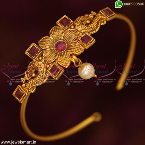 Low Price Simple Kai Vanki Bajuband Design Latest Floral Bridal Jewellery Designs Online V19166