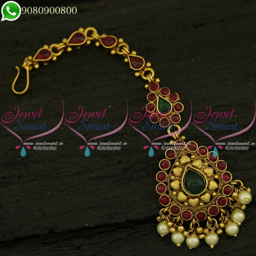 Maang Tikka Kemp Stones Online Traditional Antique Jewellery Designs T21025