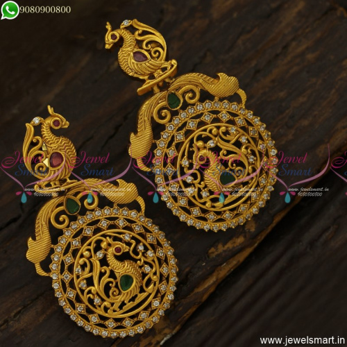 Majestic Peacock Big Earrings Ideas For Wedding Latest Fashion Jewellery ER23704