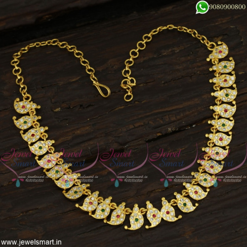 Manga Kal Necklace Traditional One Gram Gold Jewellery Designs Handmade NL22777