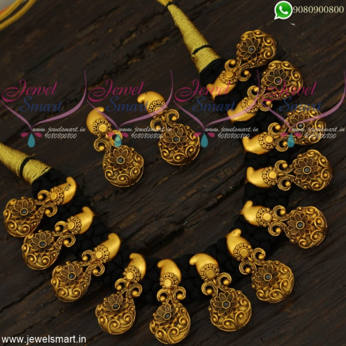 NL14812 Black Thread Dhaga Necklace Antique Mango Pendants Trendy Fancy Jewellery Collections Online