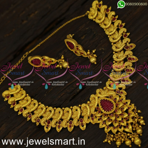 Marvelous One Gram Gold Necklace Show of Brilliance In Artistry Online NL24064