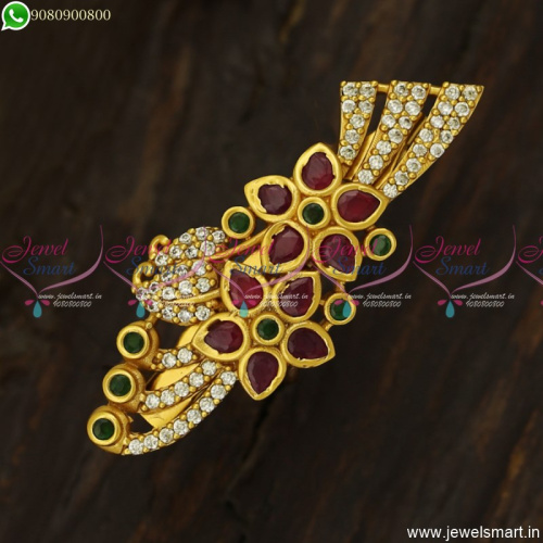 Matte Look Flower Bouquet Design Saree Pins Latest Jewellery Accessories SP23710