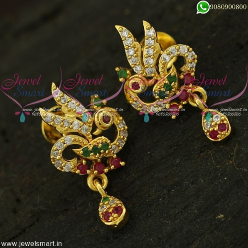 Charming Mayil Kammal Design Stud Earrings Recent Fashion Jewellery ER21934