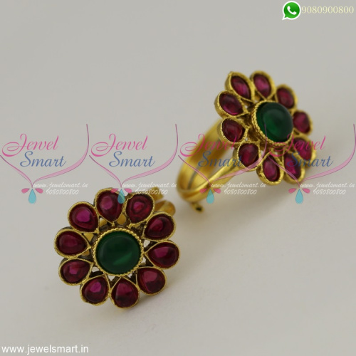Metti Kemp Stones Imitation Toe Rings Online Indian Jewellery Copper Metal T22484