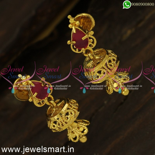 J24417 Mini Two Step Light Weight Gold Covering Jimikki Kammal Artificial Jewellery 