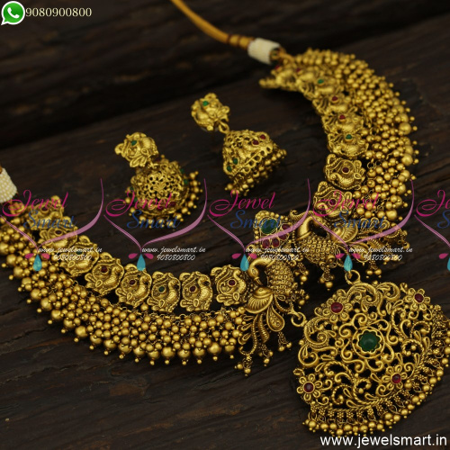 Monumental Designer Jewellery Lofty Antique Gold Necklace Designs Bridal Collections NL23865