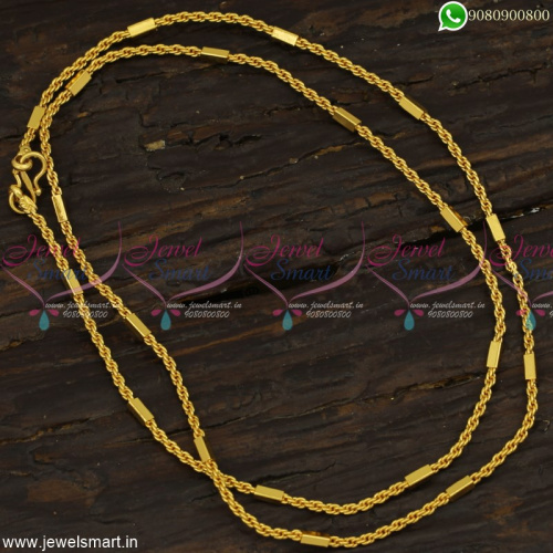 Popular Murukku With Capsule New Model Gold Chain Design for Women 24 Inches C23161