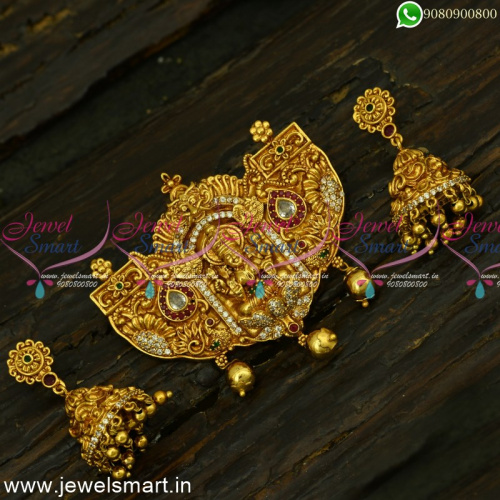 Nagas Copper Metal Antique Gold Pendant Sets Low Price Real Catalogue PS25007