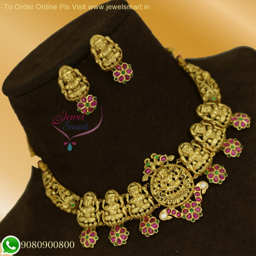 Elegant Nagas Temple Jewellery Set - South Indian Traditional Collection with Antique Dull Gold Finish NL26326