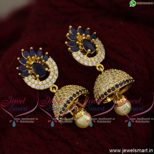 New Fashion Stone Jhumka Earrings Gold Plated Imitation Jewellery Online J21489