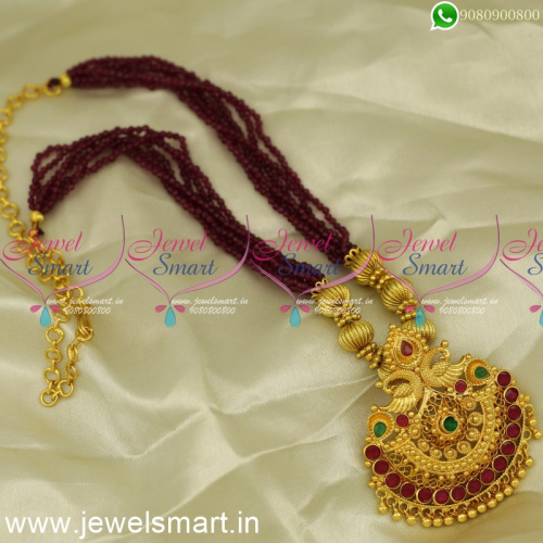 Crystal Beaded Jewellery Multi Strand Mala South Indian New Designs NL20269