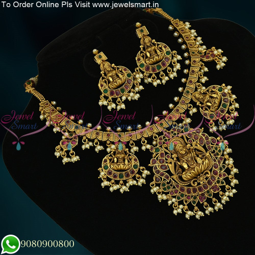 Temple Jewellery Gutta Pusalu Necklace Antique Gold Plated Collections Online NL20869