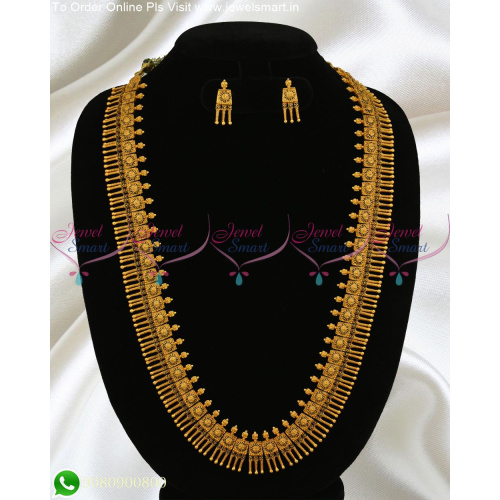 Kerala Style Jewellery Antique Traditional Long Necklace Haram Collections NL21188