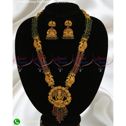 Crystal Jewellery Long Necklace Temple Haram Trendy Imitation Collections Online