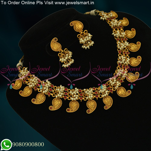 Beautiful Chain Guttapusalu Mango Mala Pearl Jewellery Designs Online NL22241