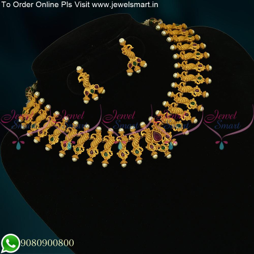 Peacock Fashion Necklace Set Latest Ideas from Gold Jewellery Designs NL22645