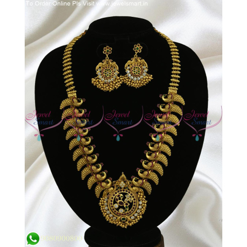 Top Jewellery Designs Implausible Long Gold Necklace Catalogue Finish Artistry NL22947