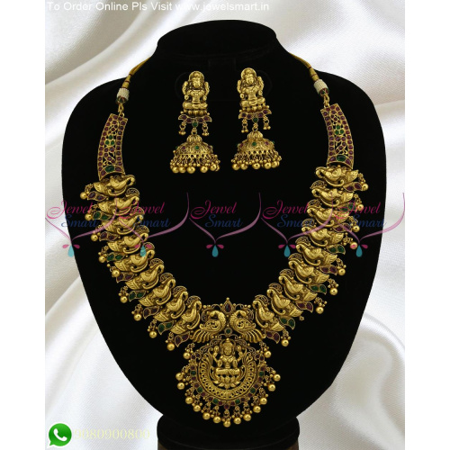 Gold look like Temple Jewellery- medium necklace broad and heavy NL25055