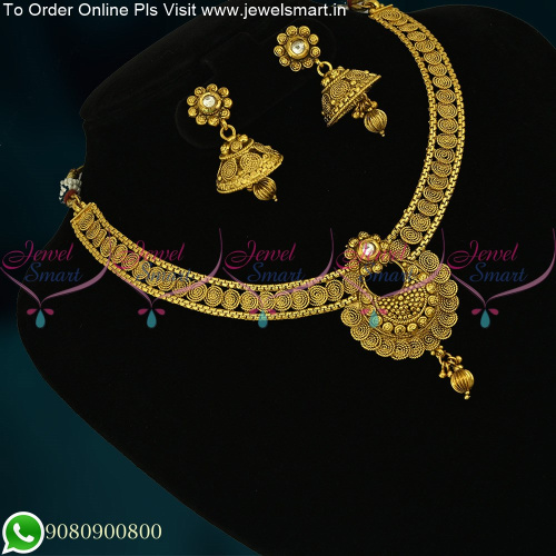 NL7124 Gold Spiral Latest Design Fancy Immitation Fashion Jewellery Jhumka Online