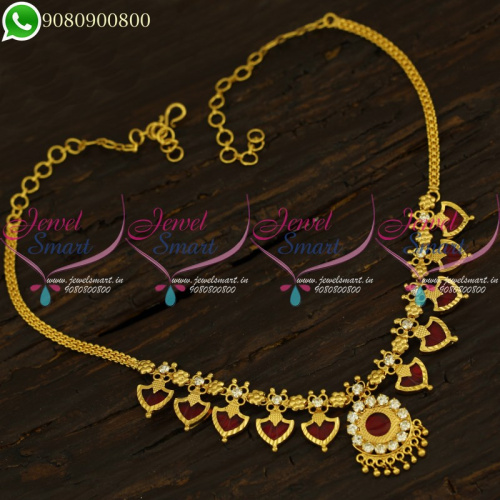 Palakka Necklace Kerala Jewellery Designs Gold Plated Collections NL21120