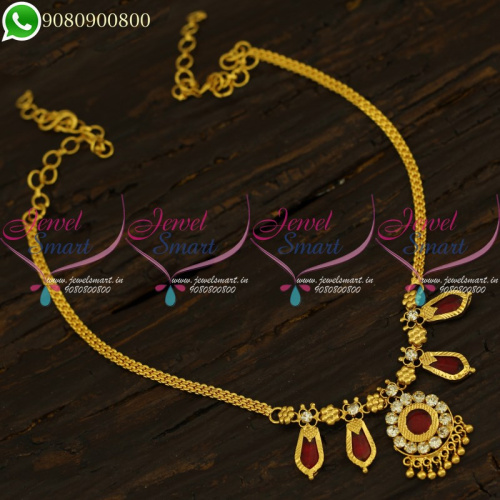 Palakka Necklace Kerala Jewellery Nagapadam Traditional Gold design NL21126