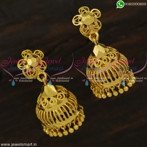 Parrot Cage Model Jhumka Earrings Beautiful Gold Design Jewellery J22200