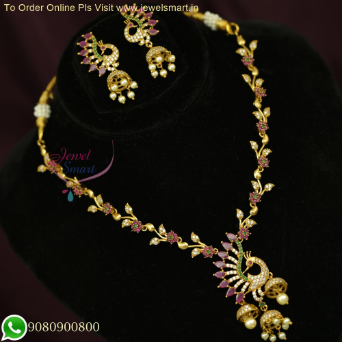 Exquisite Peacock Design Fashion Jewellery Set with Unique Jhumka Earrings NL26380