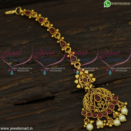Pearl Antique Maang Tikka For Bride Designer Jewellery Collections Online T22460