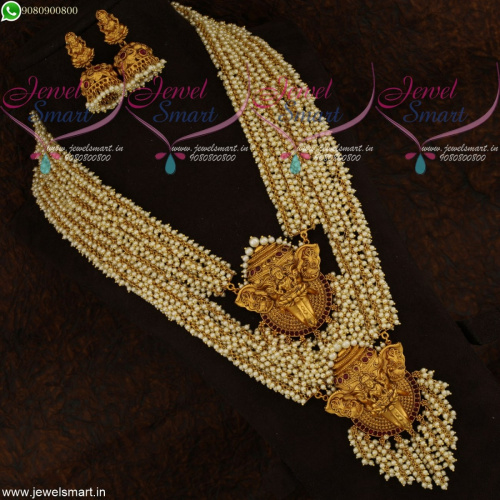 Pearl Temple Jewellery Bahubaali Movie Style 3D Pendant Laxmi God