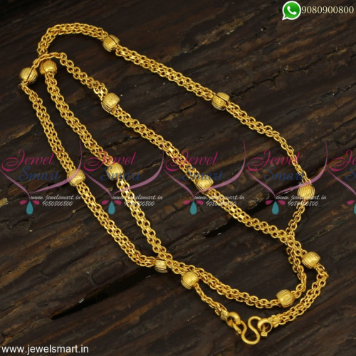 Peculiar Flat Cutting Artificial Gold Chains With Balls Latest Jewellery Online C23253