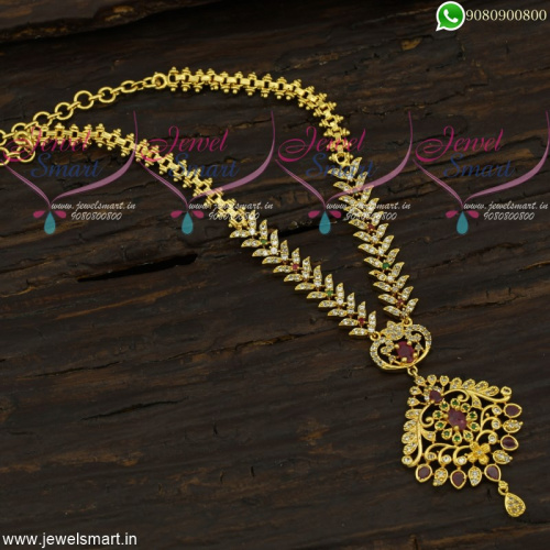 CZ Stones Studded Beautiful Pendant Necklace Gold Plated Jewelry Collections CS21769