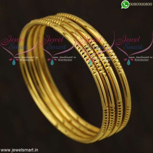 Plain Gold Bangles Design Imitation Jewellery Online Lowest Price B21820