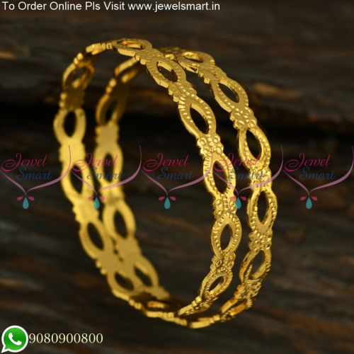 Punch Hole Design Baby Bangles Latest In Gold Plated Jewellery Collections B25210