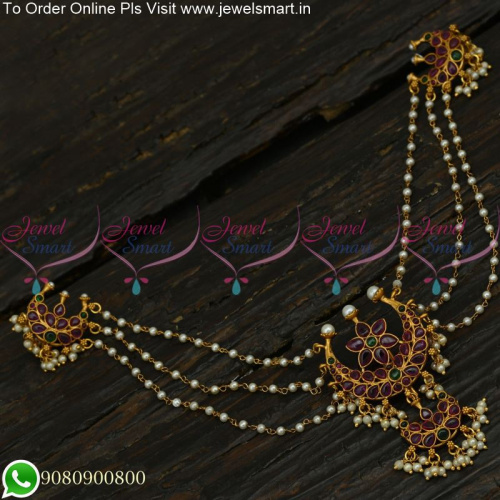 Jewellery For Bride Half Moon Pearl Jada Billa For Hair Decoration H25168